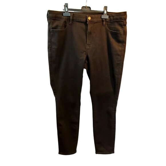 American Eagle Womens High-Waisted Black Skinny Jeans Size 18 Short Cotton - Picture 2 of 8